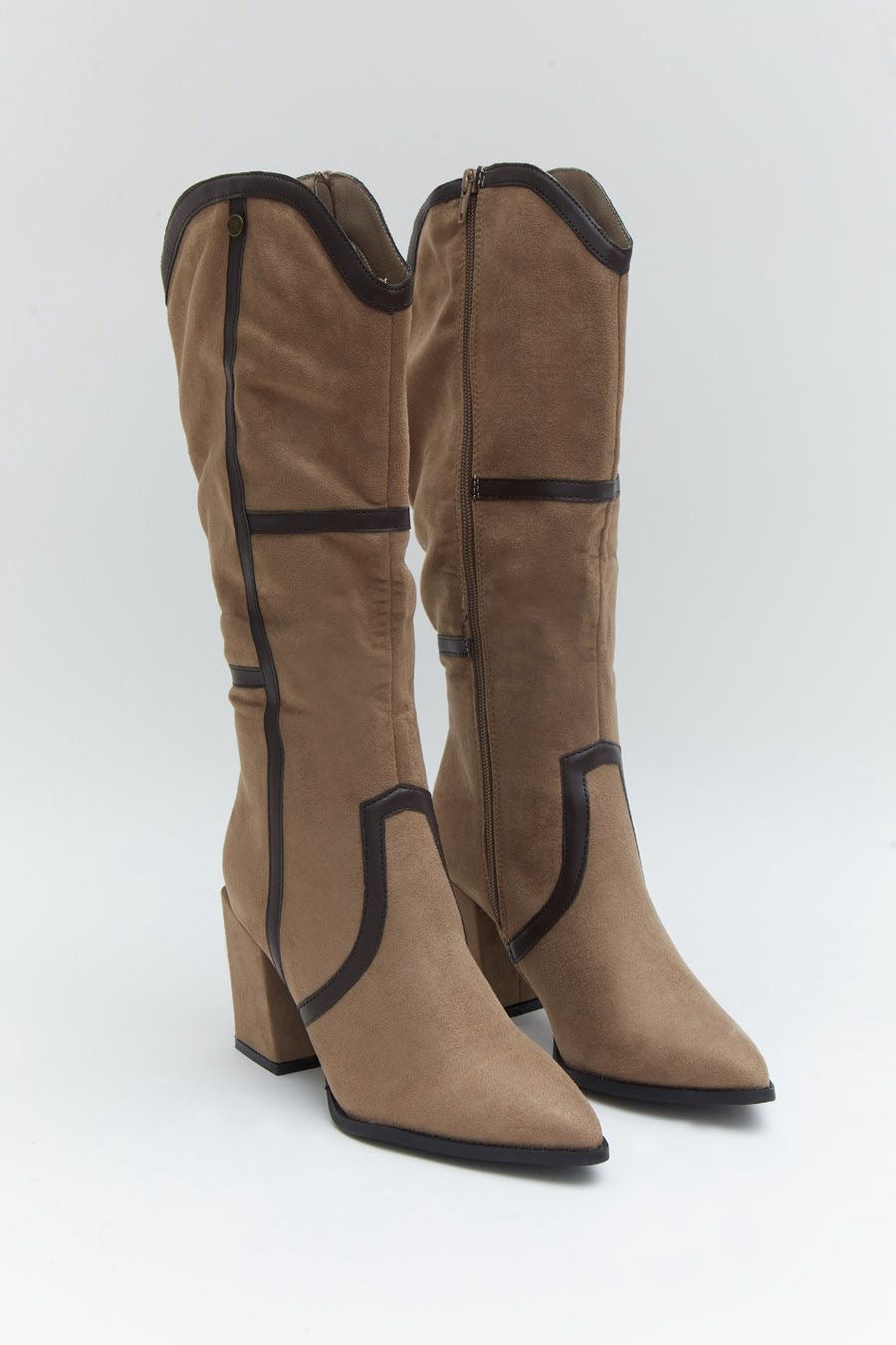 Bota alta beige