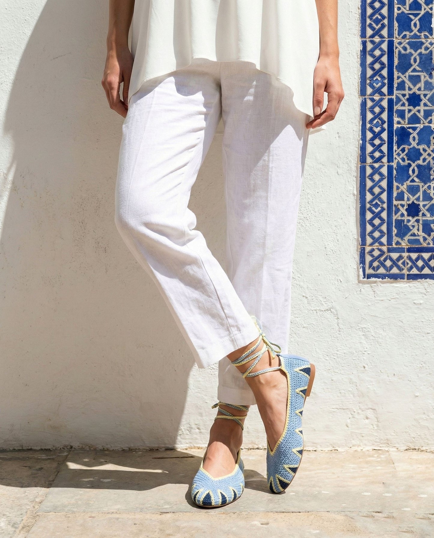 Bailarina crochet celeste