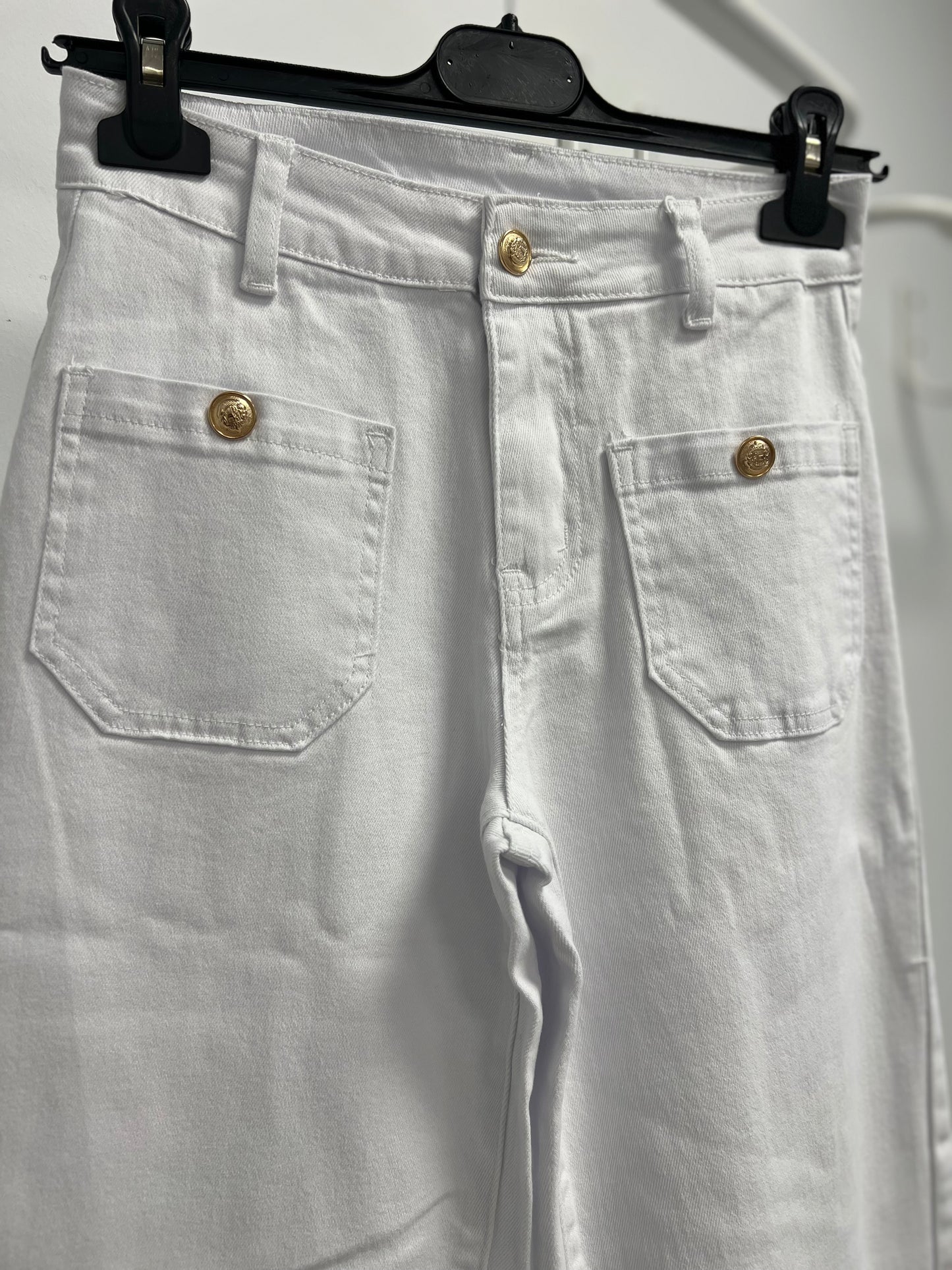 Pantalón pierna ancha blanco