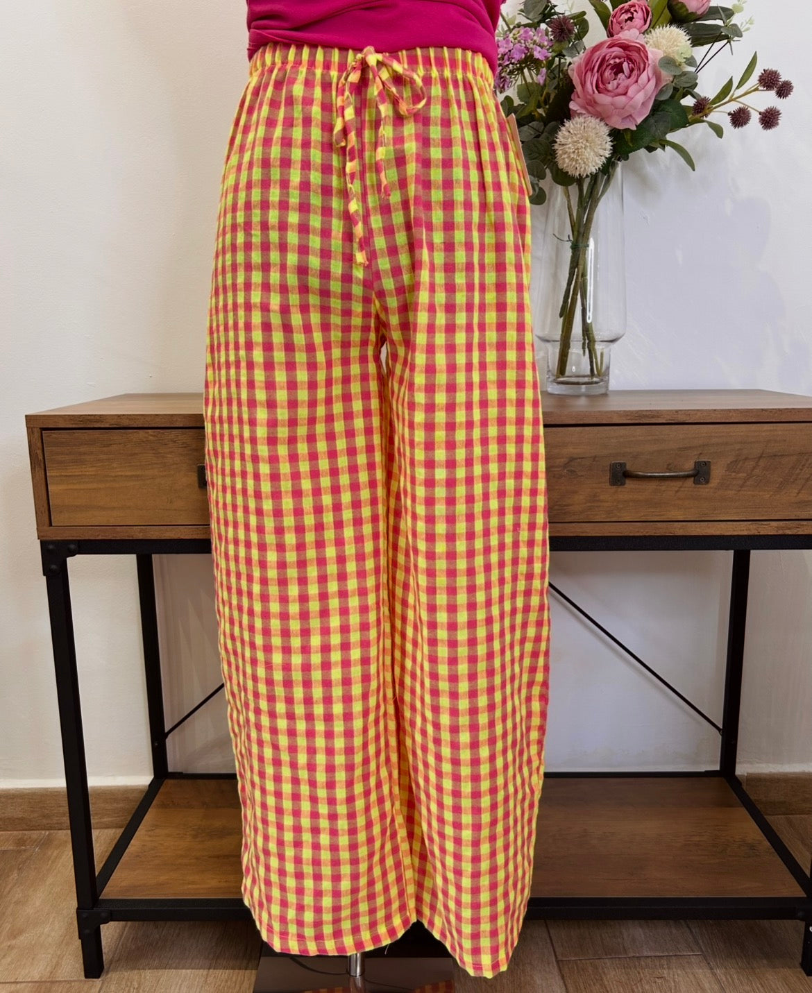 Pantalón cuadros recto