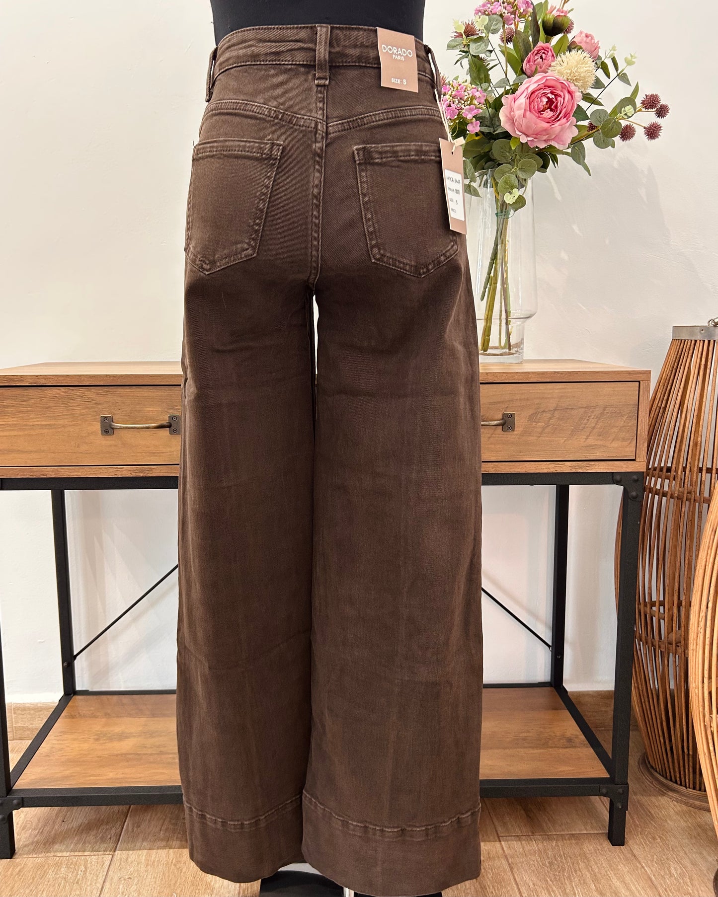 Vaquero bolsillos marrón