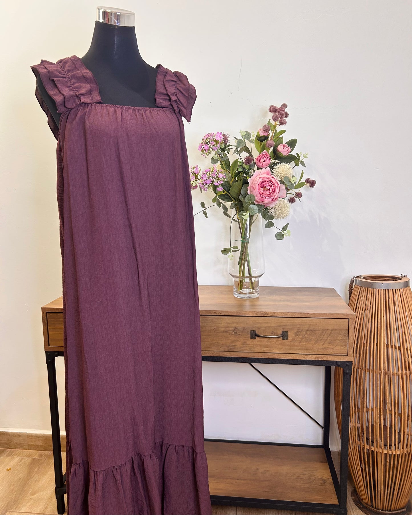 Vestido manga volante