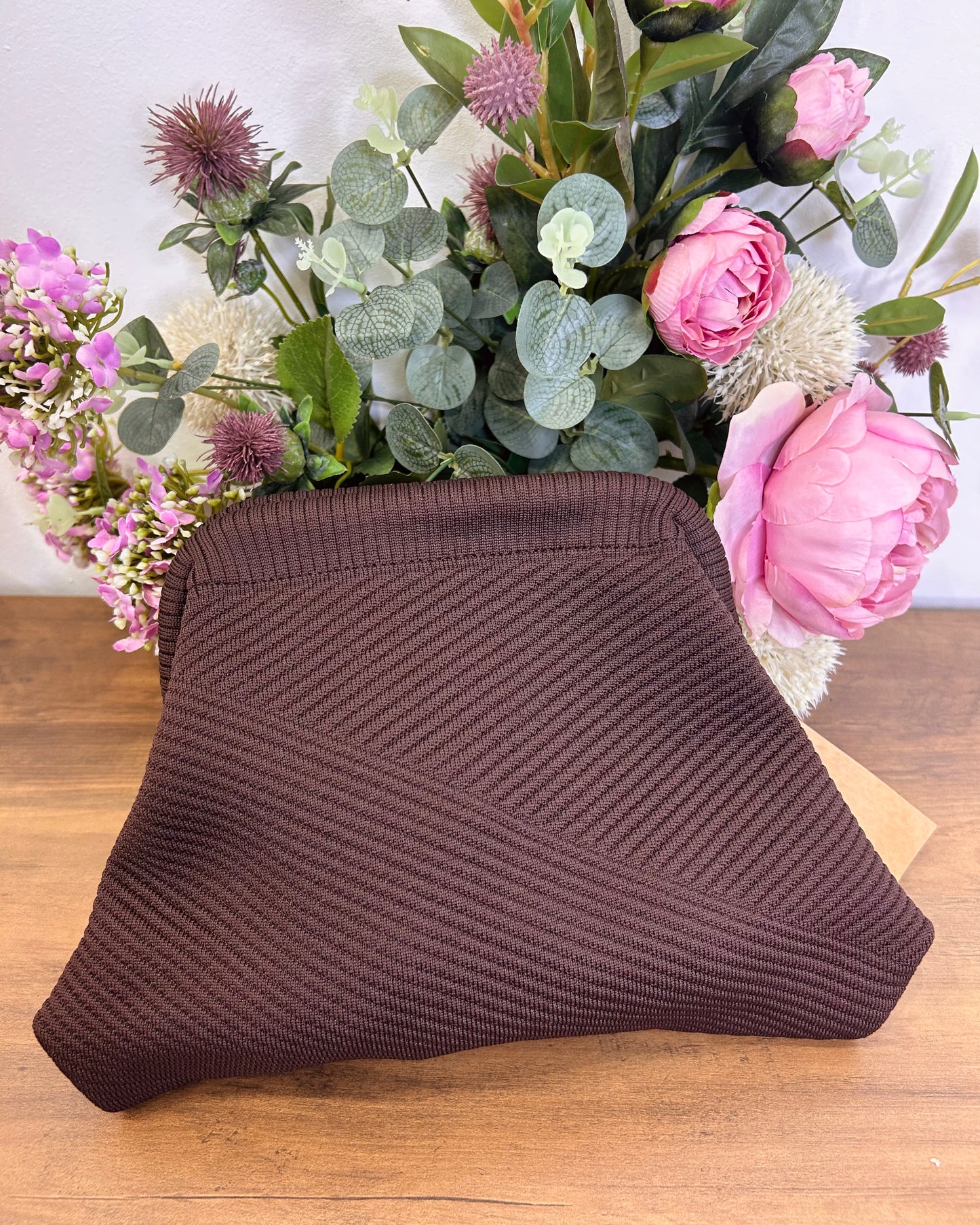 Bolso cartera marrón liso