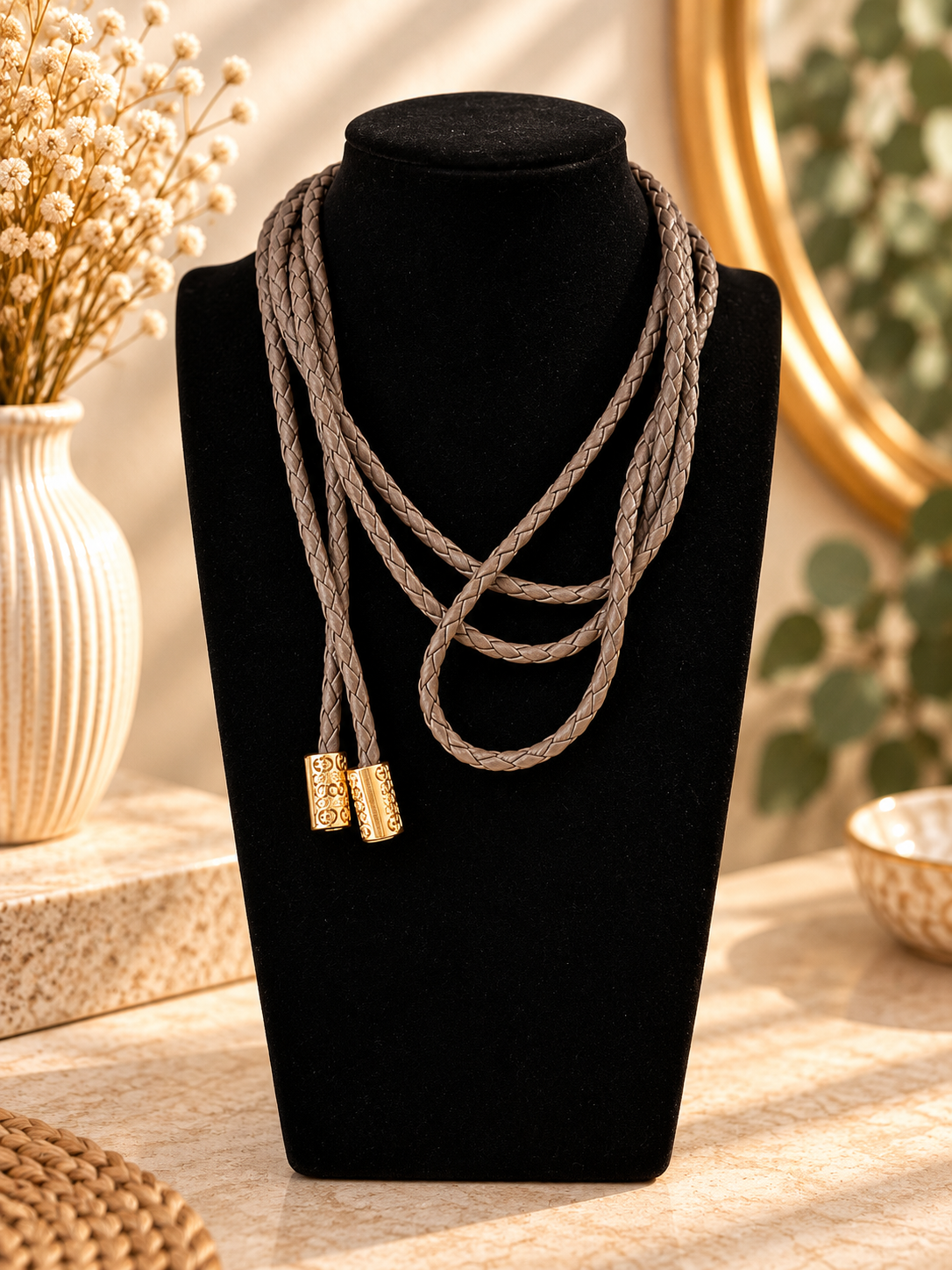 Collar cuerda cuero