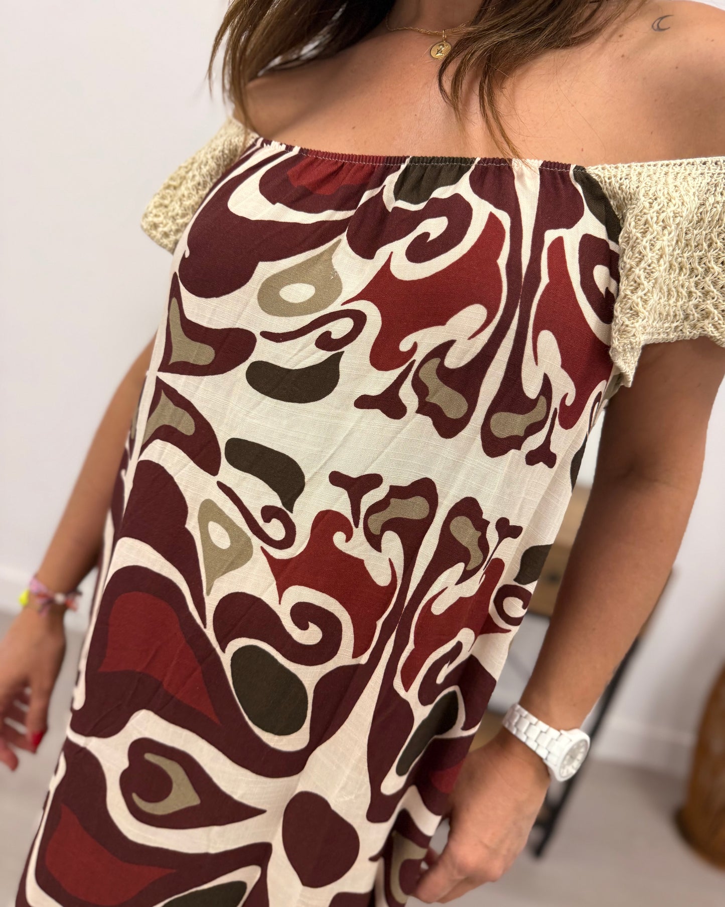 Vestido sin mangas estampado