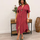 Vestido de lino burdeos