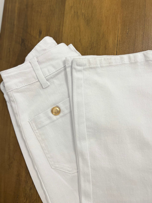 Pantalón pierna ancha blanco