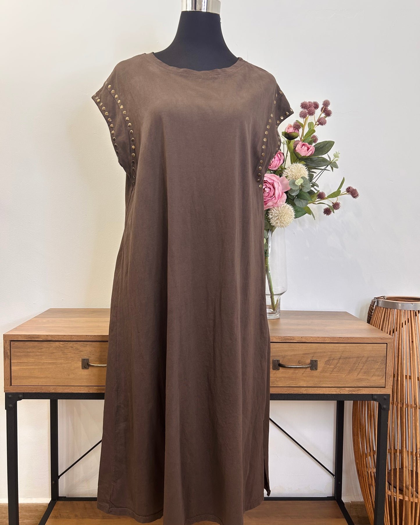 Vestido tacha manga