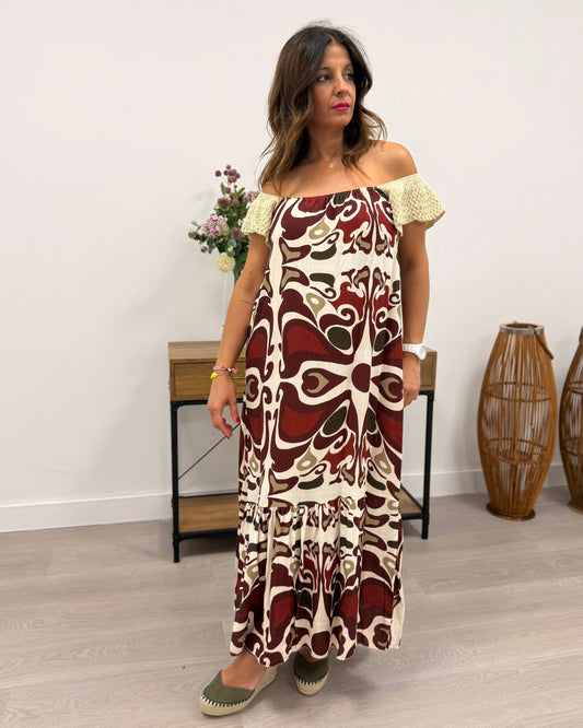 Vestido sin mangas estampado
