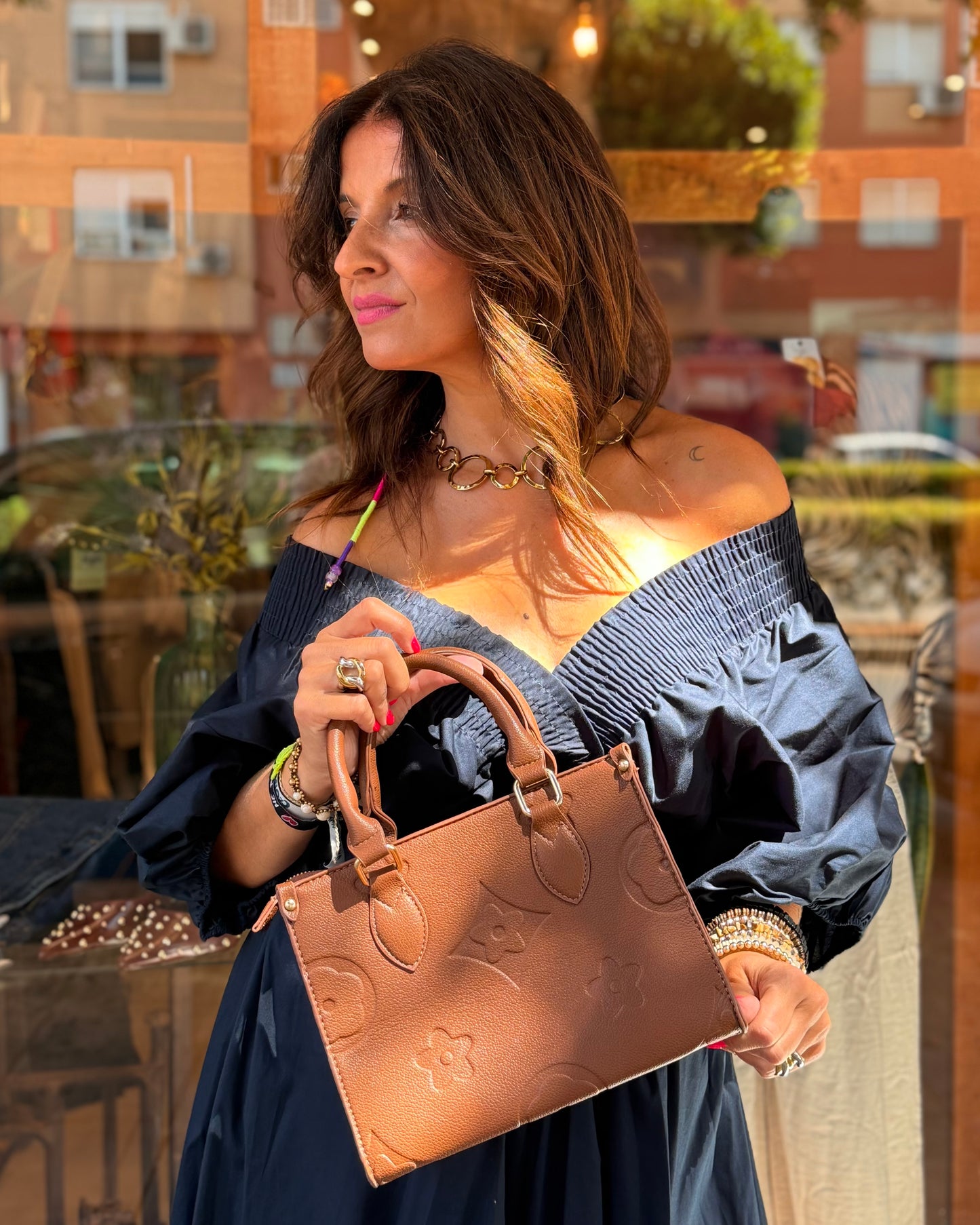 Vestido midi marino