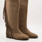 Bota flecos beige