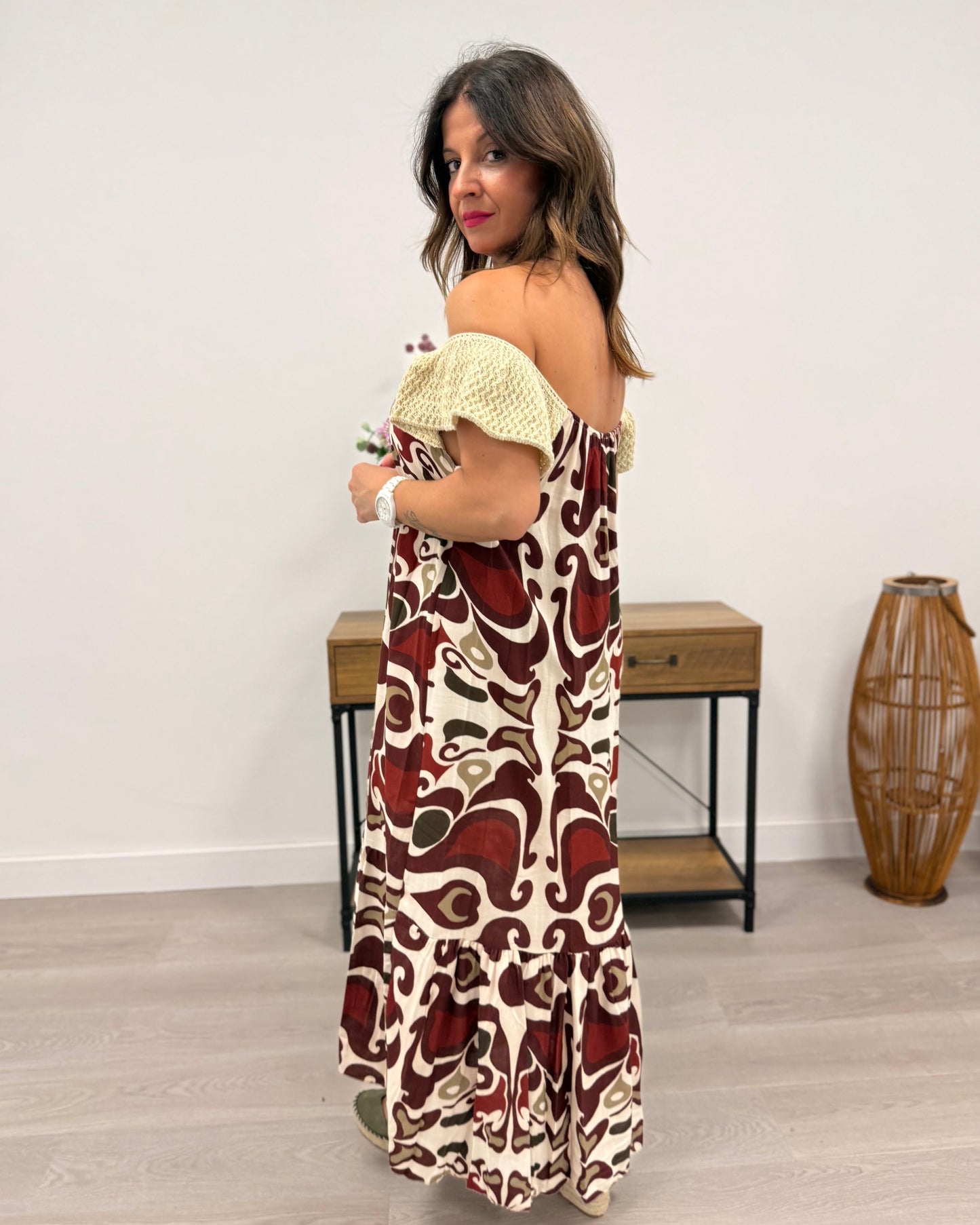 Vestido sin mangas estampado
