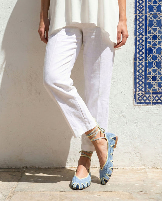 Bailarina crochet celeste