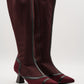 Bota alta burdeos