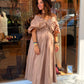 Vestido midi camel