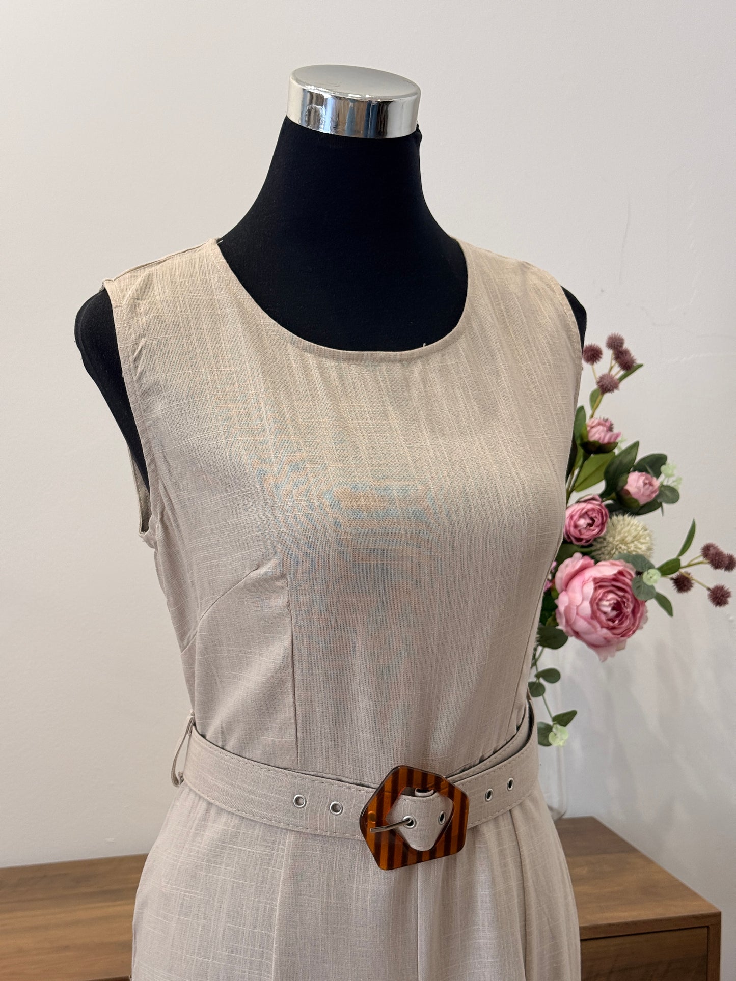Vestido gasa con cinturón