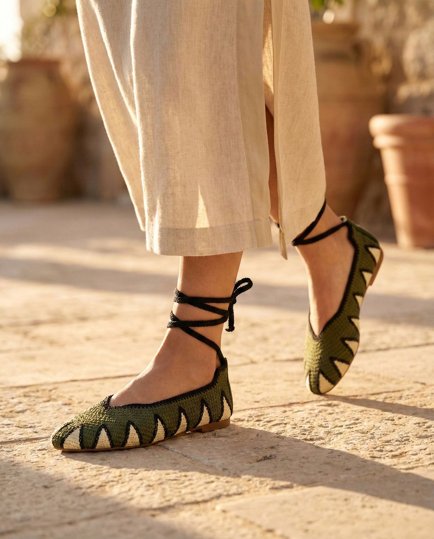 Bailarina crochet verde