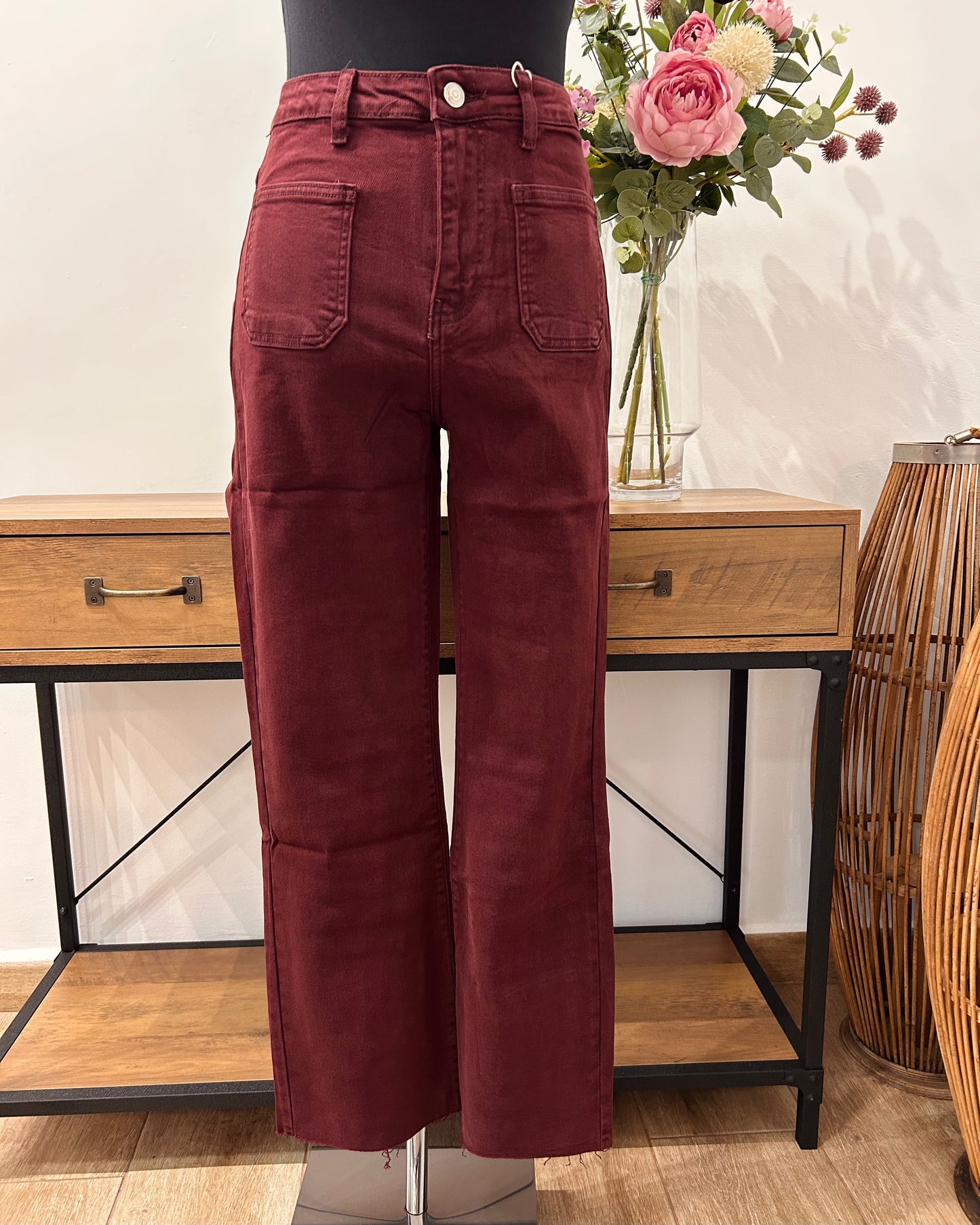 Vaquero flared Burdeos