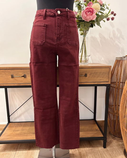 Vaquero flared Burdeos