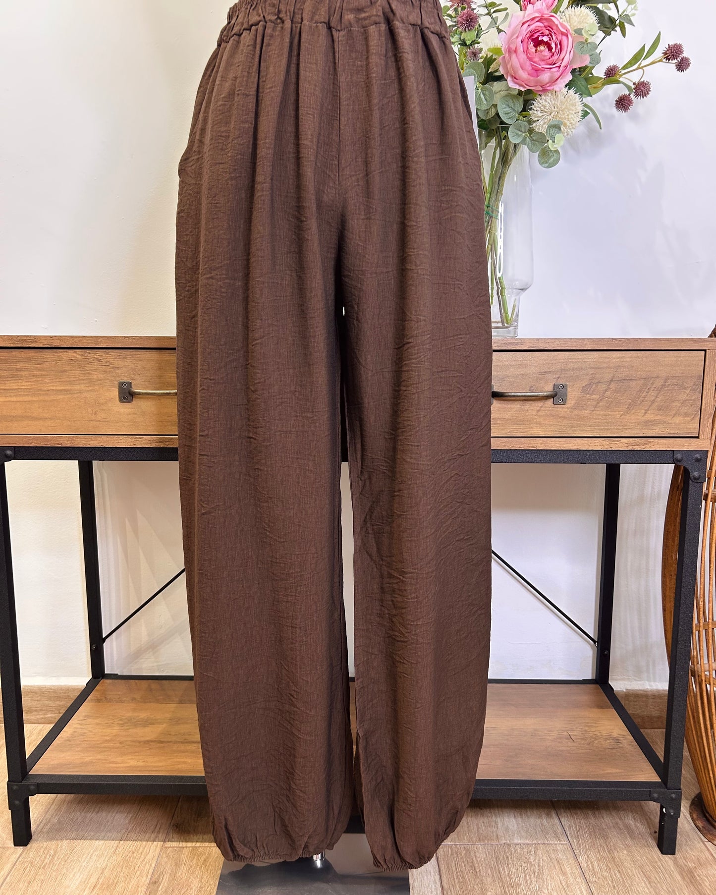 Pantalón bombacho lino