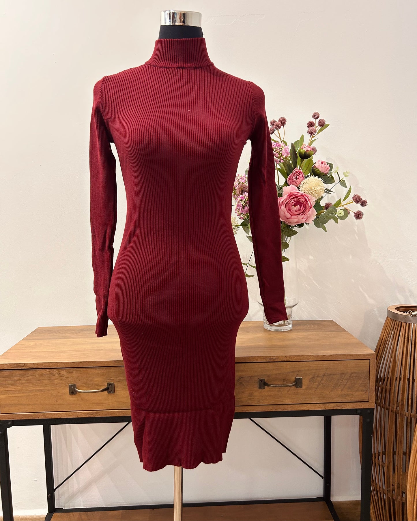 Vestido de punto canalé