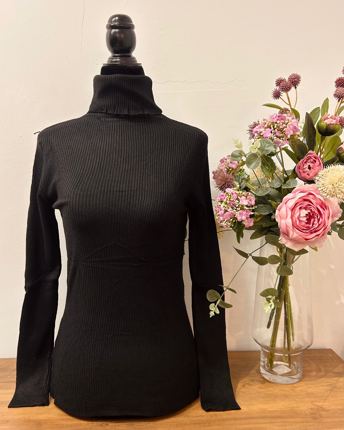 Jersey cuello vuelto canalé