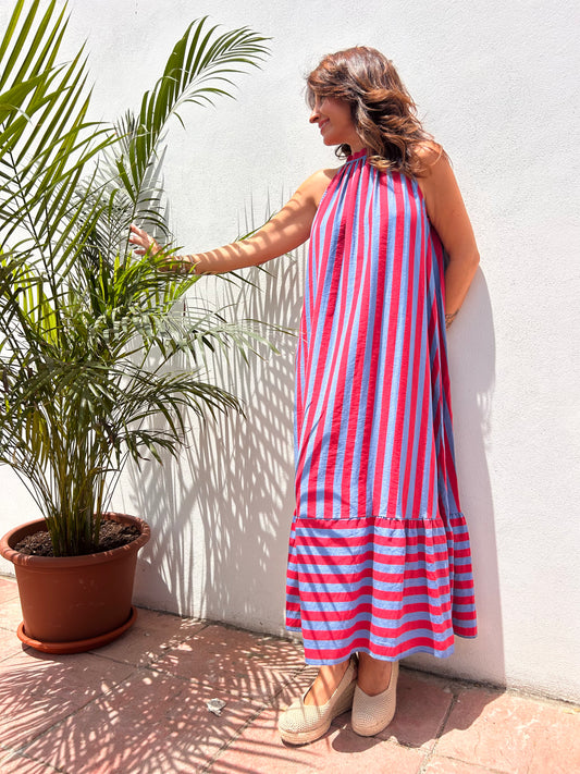 Vestido raya volante