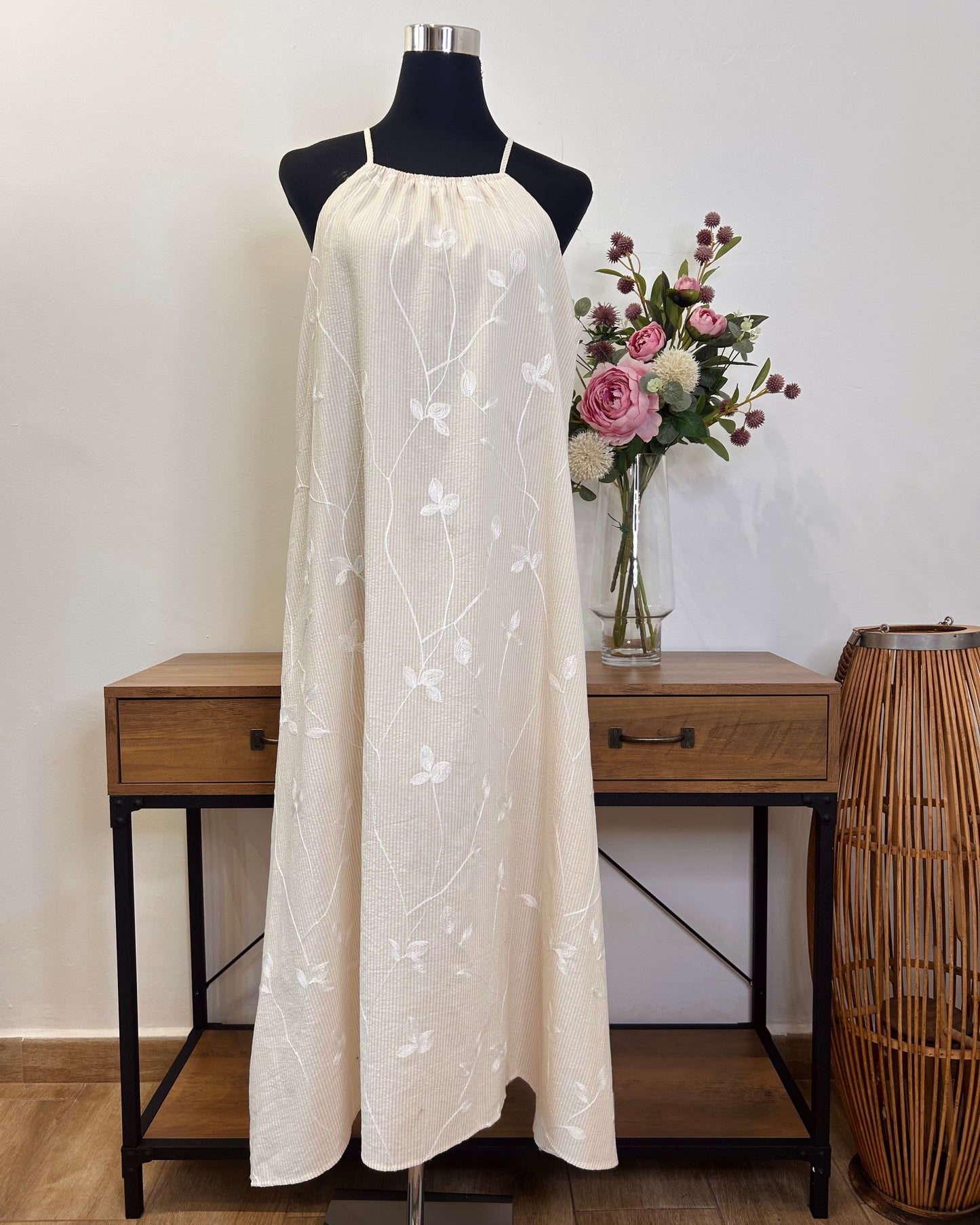 Vestido raya flor