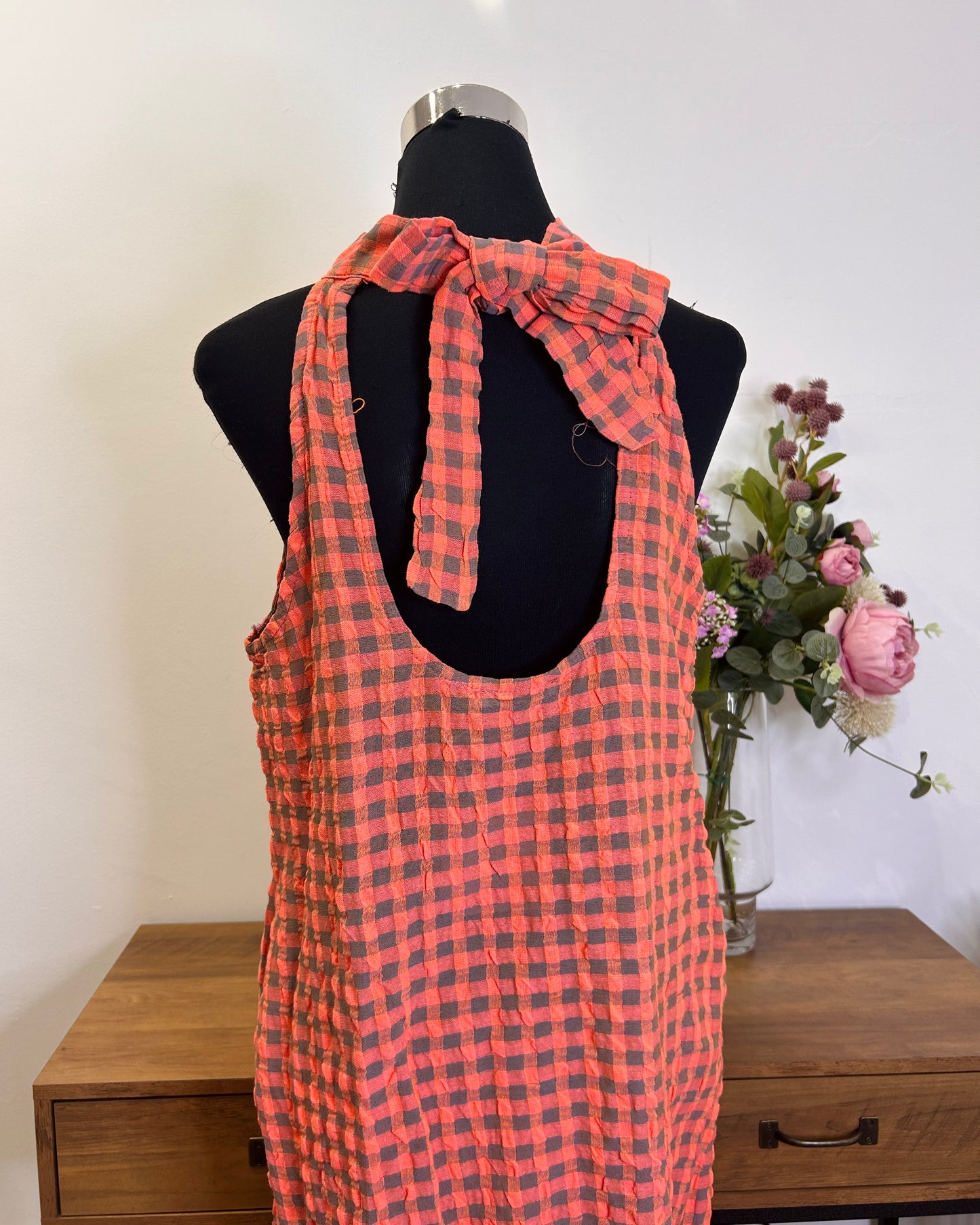 Vestido vichy naranja