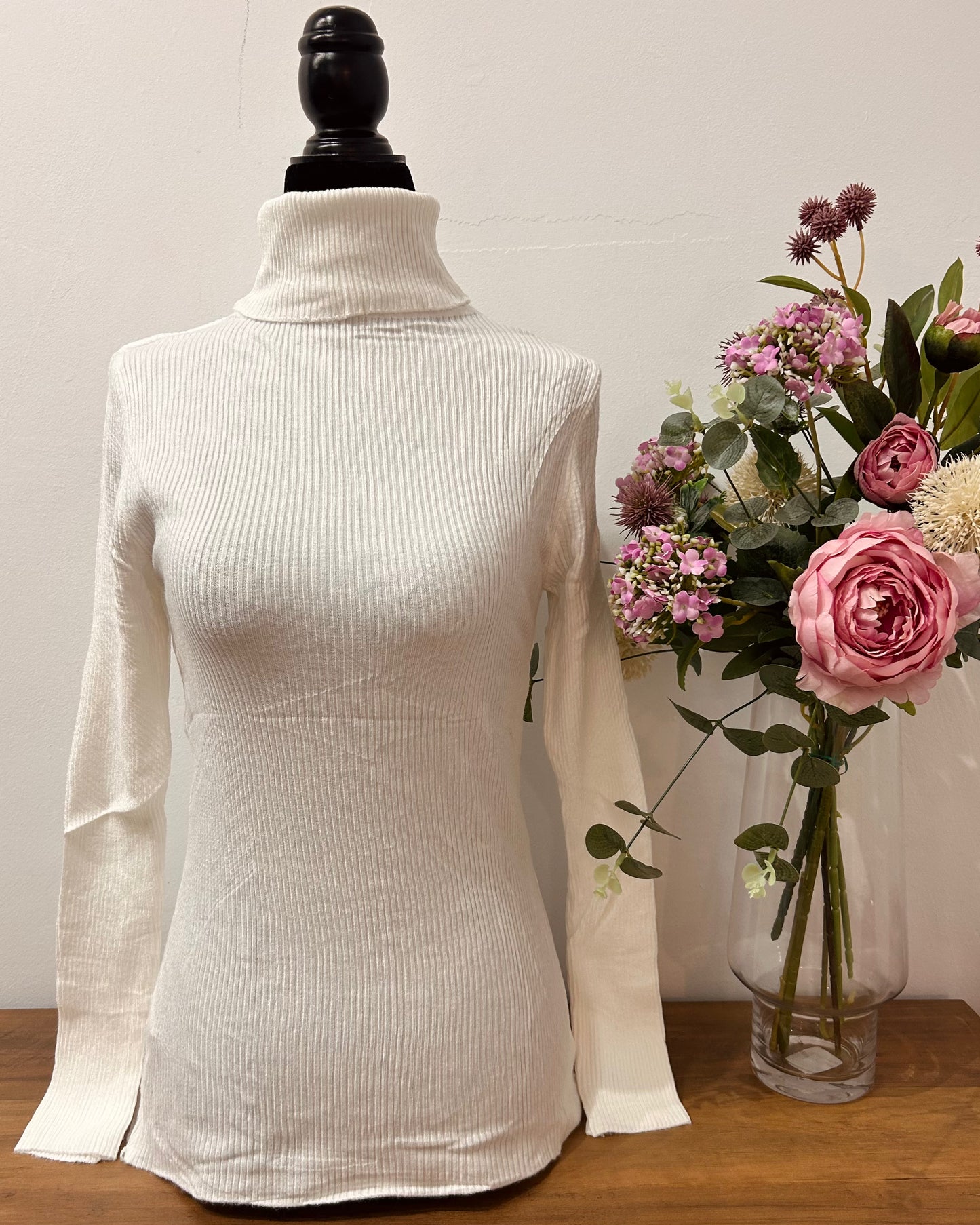 Jersey cuello vuelto canalé