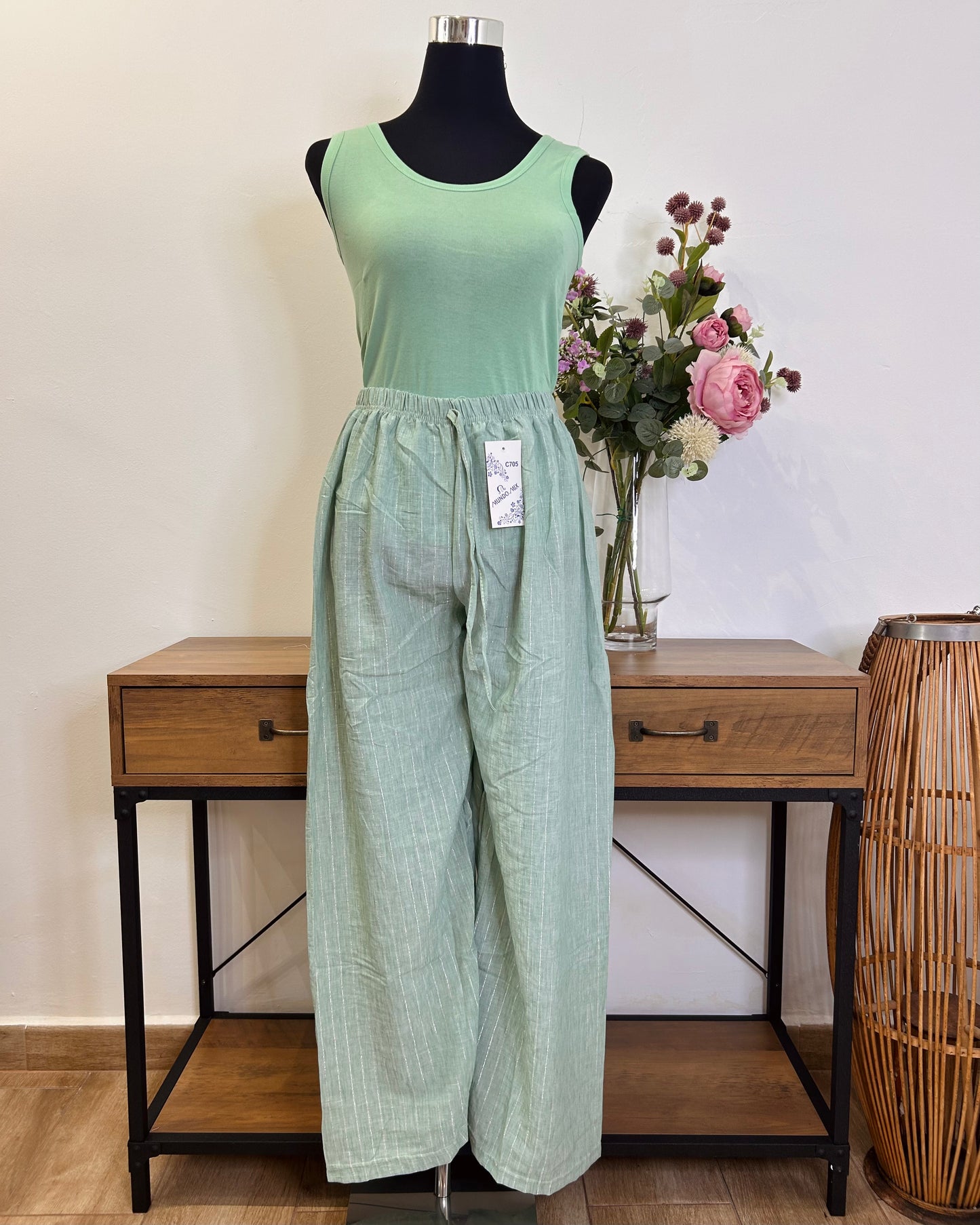 Pantalón raya plateada