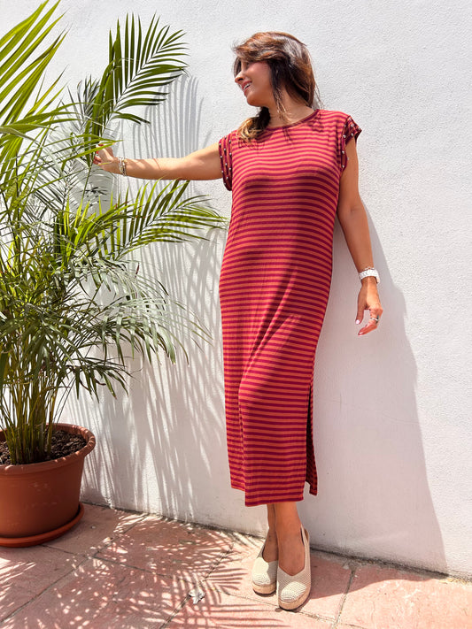 Vestido raya tachas