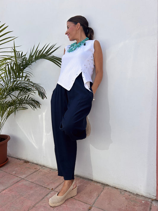 Pantalón de gasa barrel