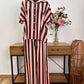 Conjunto rayas marrón y rosa