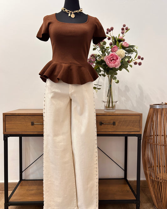 Vaquero palazzo tachas