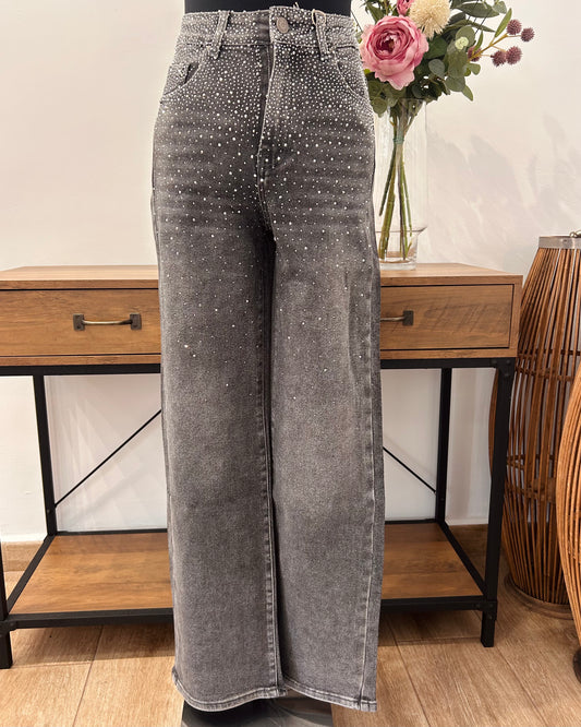 Vaquero brillos gris