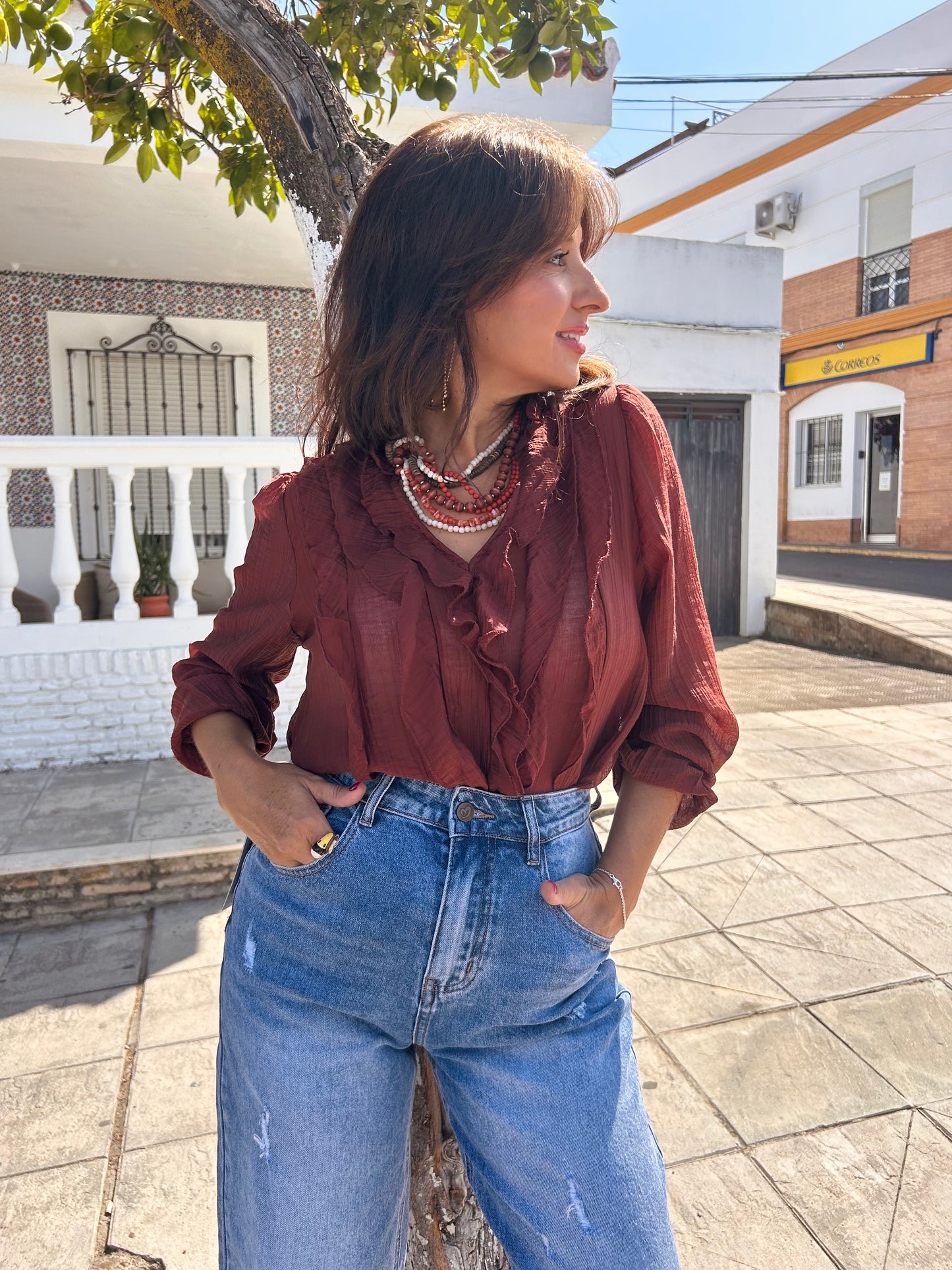 Camisa teja volante