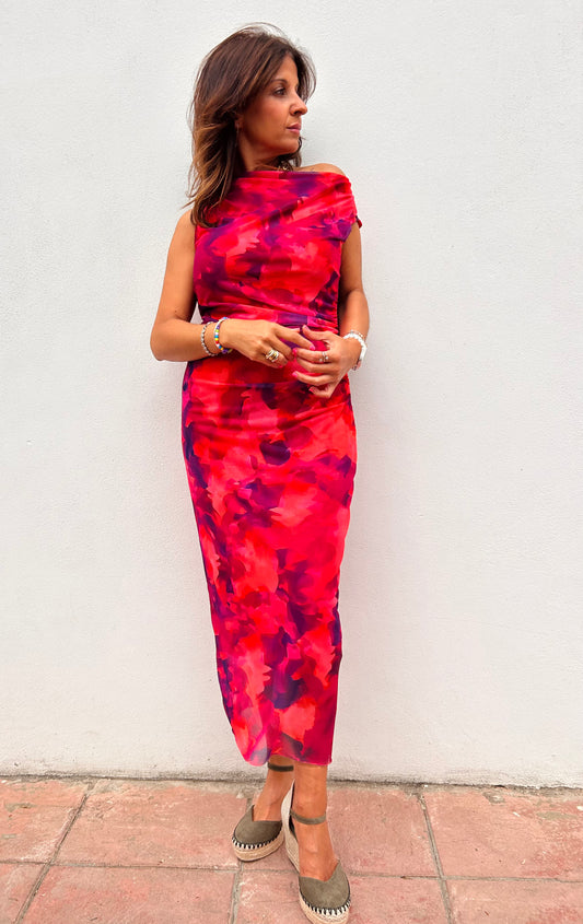 Vestido estampado tull