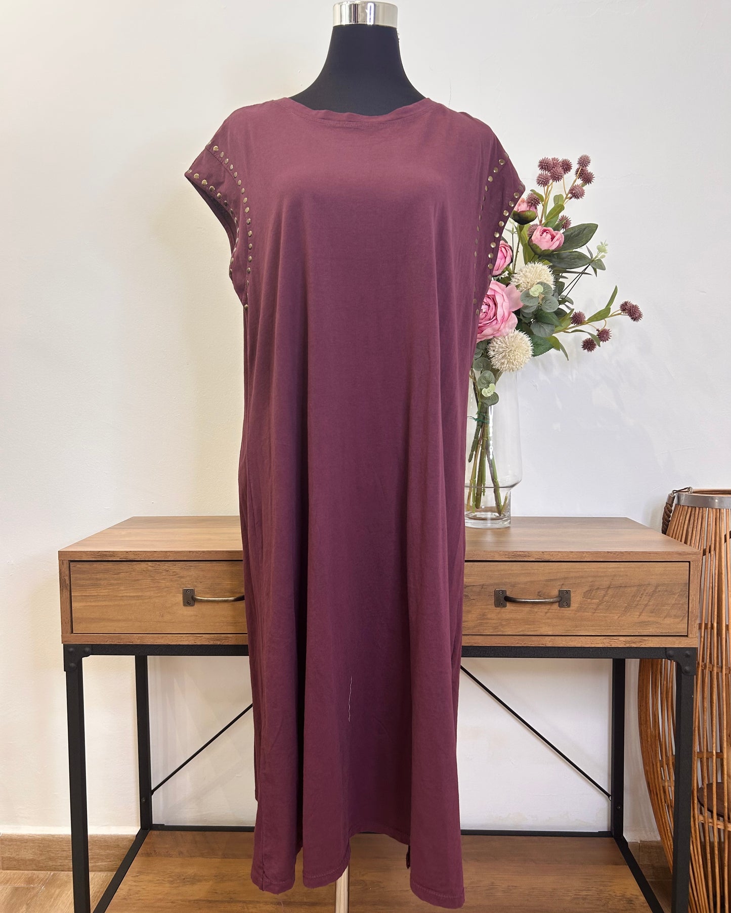 Vestido tacha manga