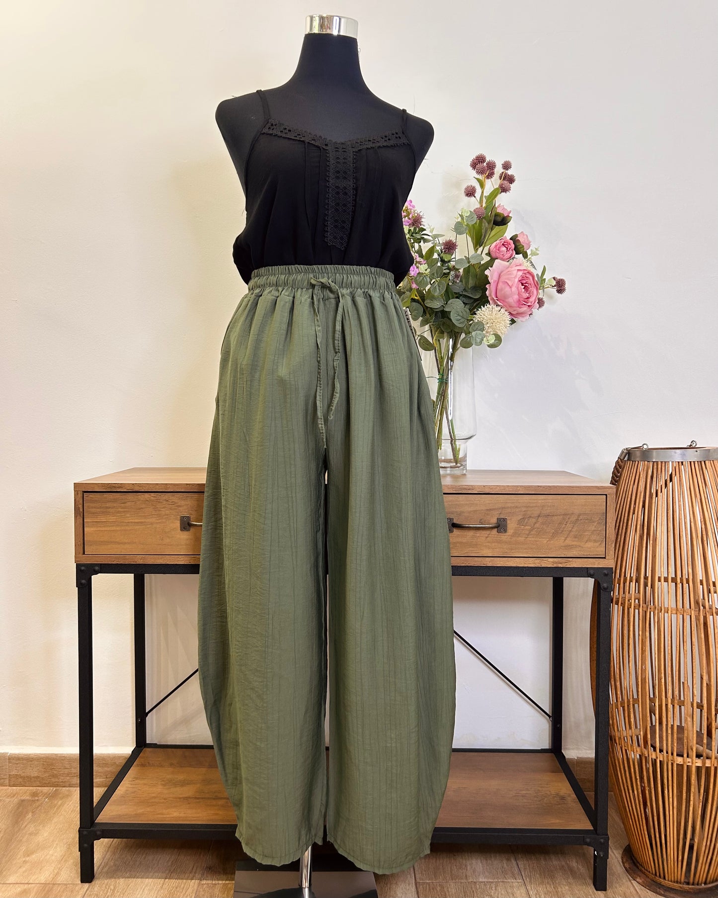 Pantalón de gasa barrel