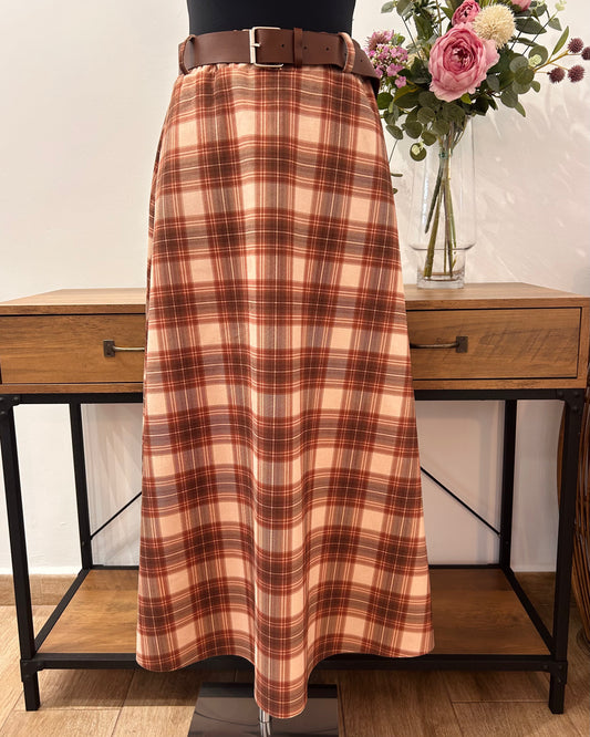 Falda cuadros cinturón