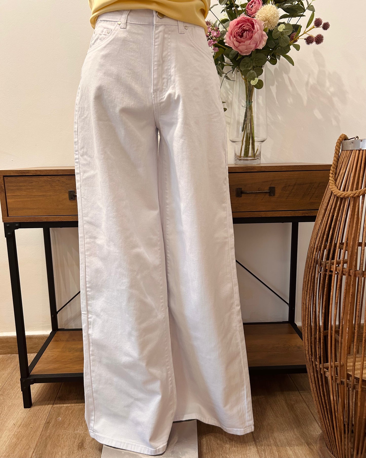 Vaquero blanco palazo