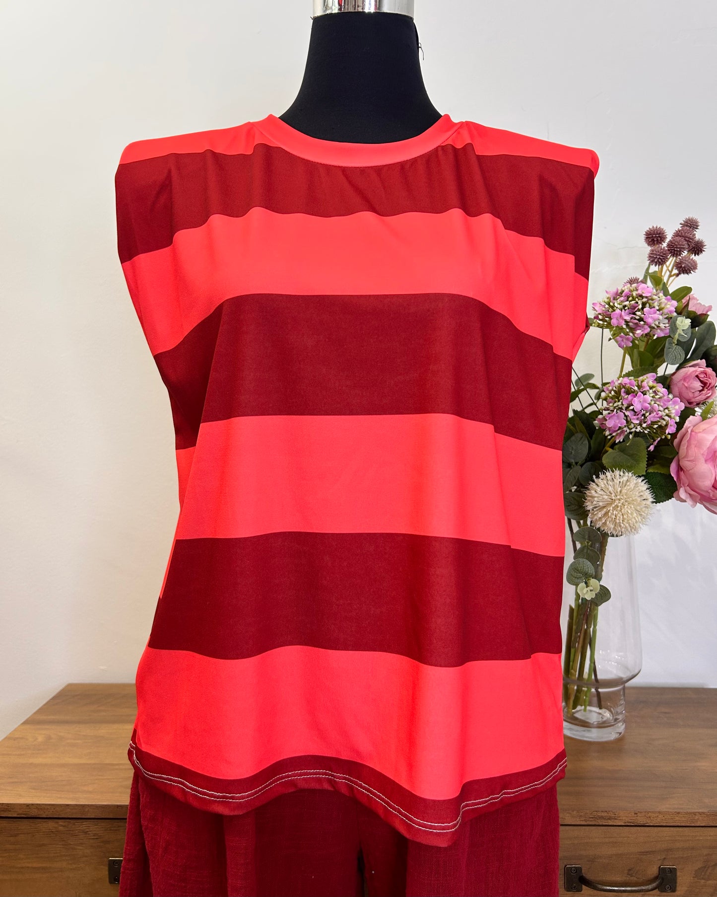 Camiseta rayas hombreras