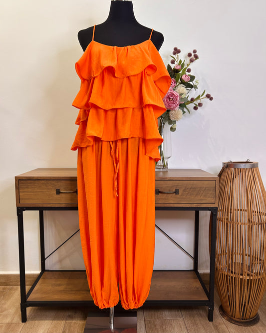 Conjunto bombacho volante