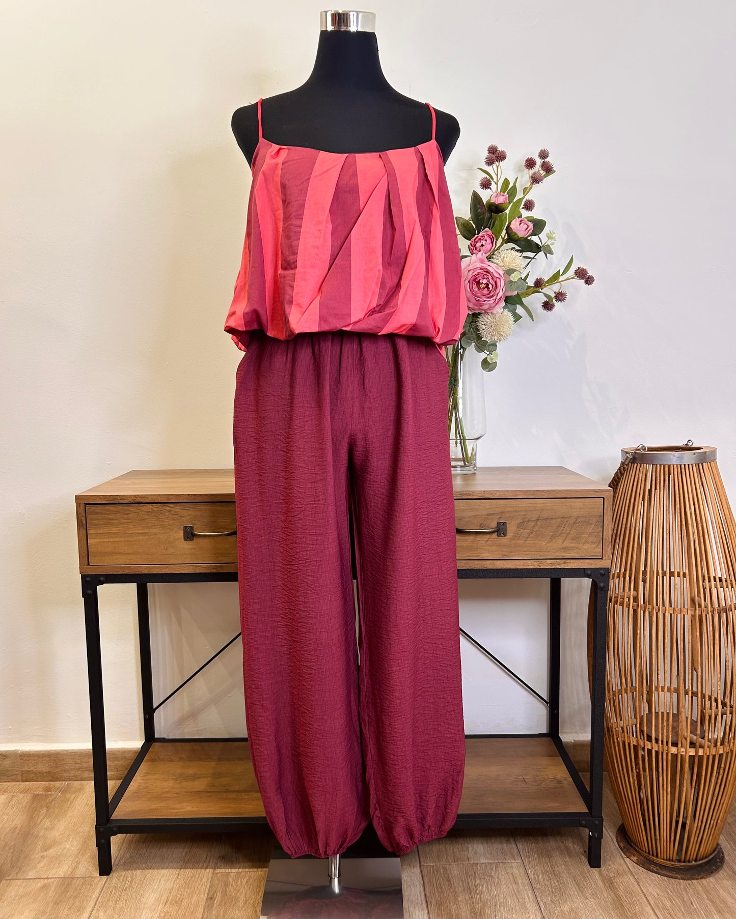 Pantalón bombacho lino