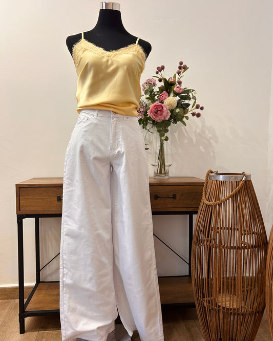 Vaquero blanco palazo