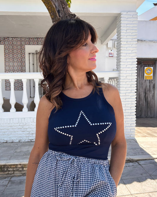 Camiseta canalé estrella