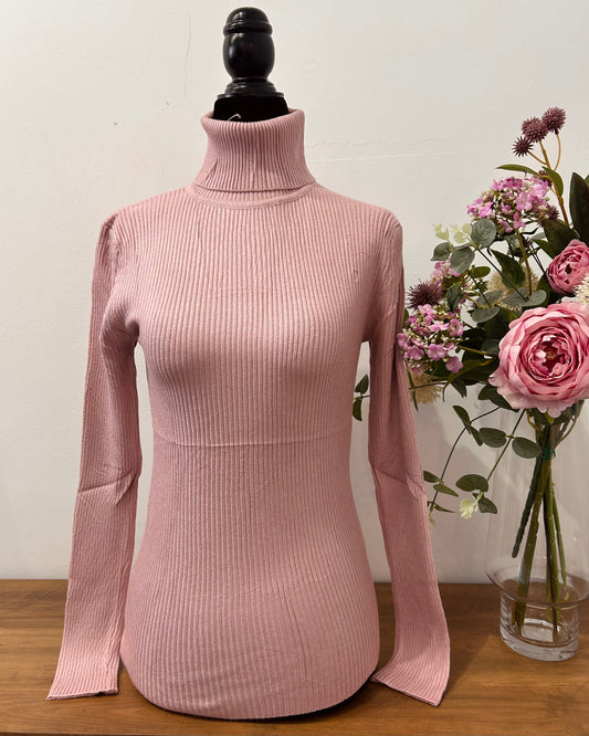 Jersey cuello vuelto canalé