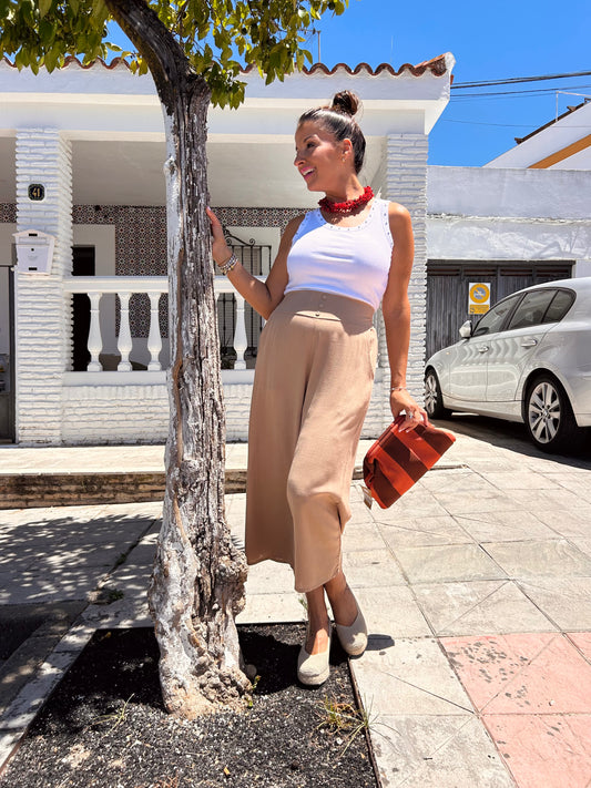 Pantalón culotte botones