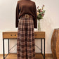 Pantalón cuadros palazzo